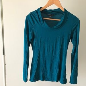 Banana Republic dark teal stretchy shirt